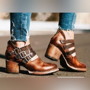 Freebird by Steven Dawson Mary Jane booties Cognac size 8